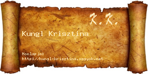 Kungl Krisztina névjegykártya